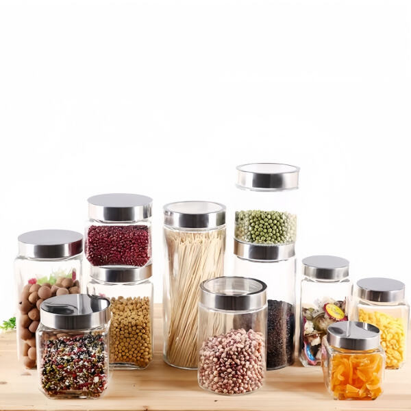 See at a glance what's inside with transparent glass food storage canisters.