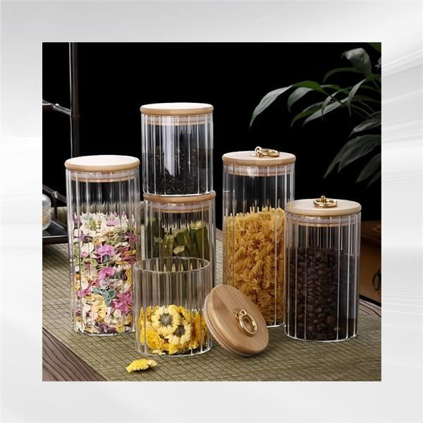 Upgrade your kitchen storage with our versatile glass jars with lids