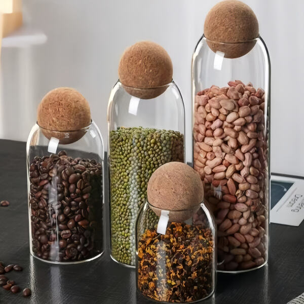 Upgrade your kitchen storage game with clear glass storage jars with lids