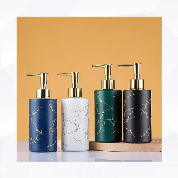Say goodbye to messy shampoo bottles with a convenient glass pump dispenser