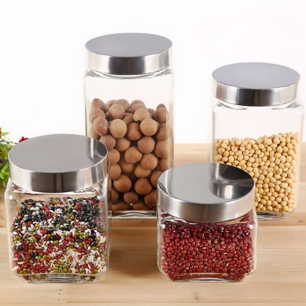 Preserve the freshness of your food with square glass storage jars