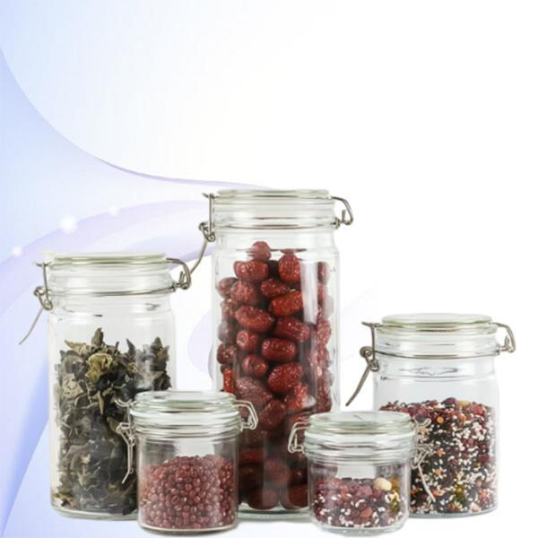 Store your favorite snacks in a glass jar with attached lid.
