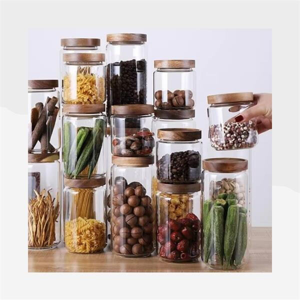 Airtight glass jars for kitchen storage