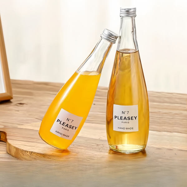 Glass bottles.