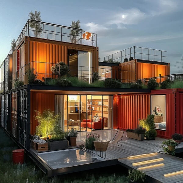 Attraktionen hos tvåvånings containerhus
