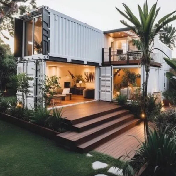 Esplora i modi creativi con cui una casa in container a 2 piani massimizza lo spazio di vita.