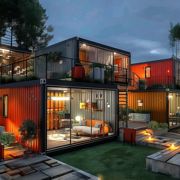 Uppskatta tvåvånings containerhus