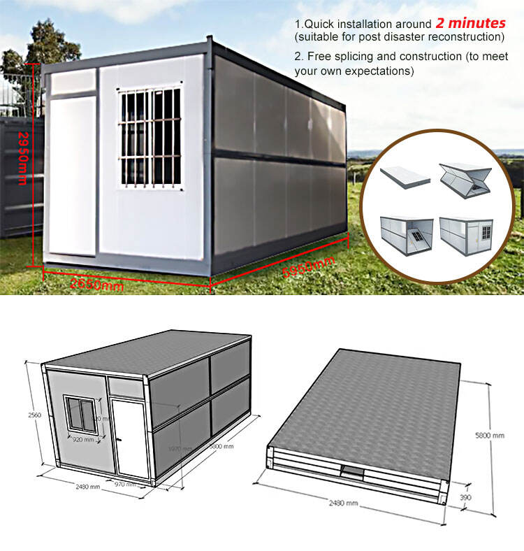 2024 new style X-shaped Folding Office Modular Homes Prefab Container Tiny House For Living Movable Cabin manufacture