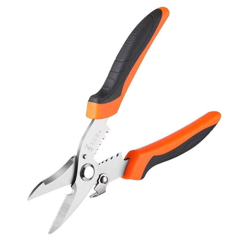 product multi function wire stripper cutter with soft grip plastic handle cable peeling fishing edge oem customizable spot supply-3