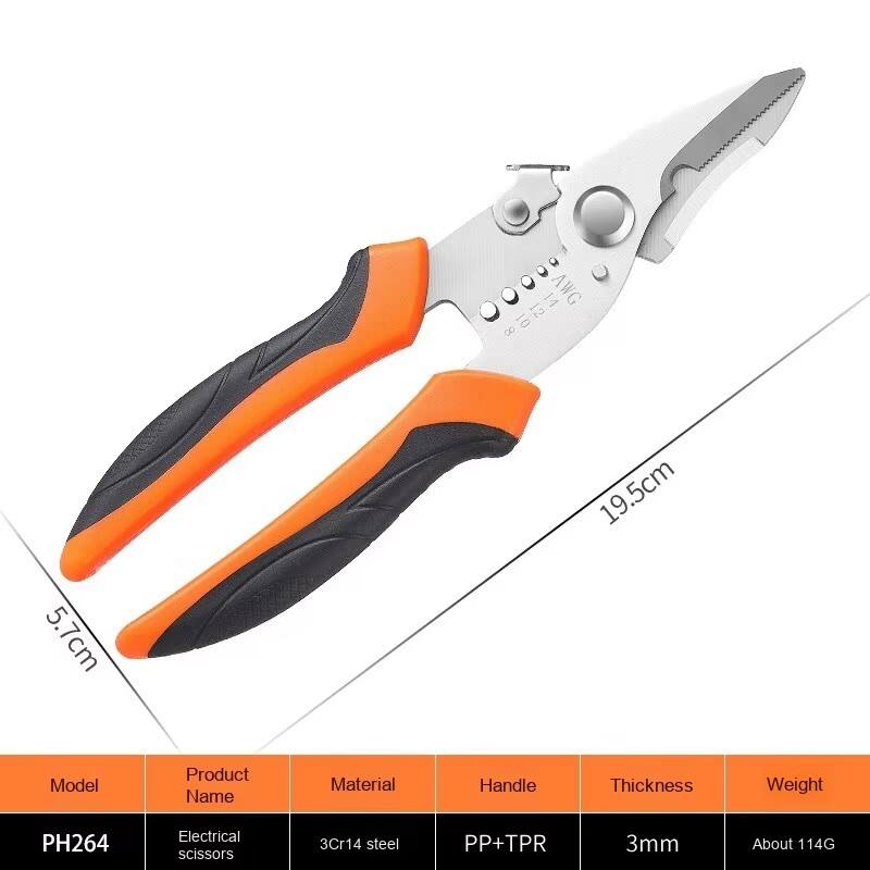 product multi function wire stripper cutter with soft grip plastic handle cable peeling fishing edge oem customizable spot supply-6
