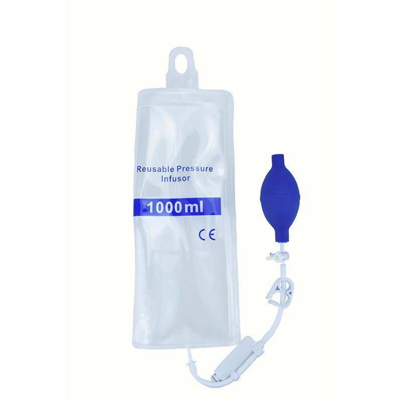 Pressure Infusion Bag, 500ml / 1000ml / 3000ml Fluids Cuff na may Pump & Monitor, Pressure Infuser Bag para sa Blood and Fluid Quick Infusion, IV Fluid Delivery Administration Bag, Walang Leakage