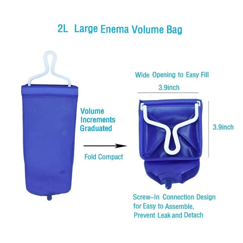 1.8 Quart Travel Enema Bag Kit Home Coffee Enema Bag Kit til tyktarmsrensning Bærbar lavementtaske til tyktarmsrensning 4.59 FT slange
