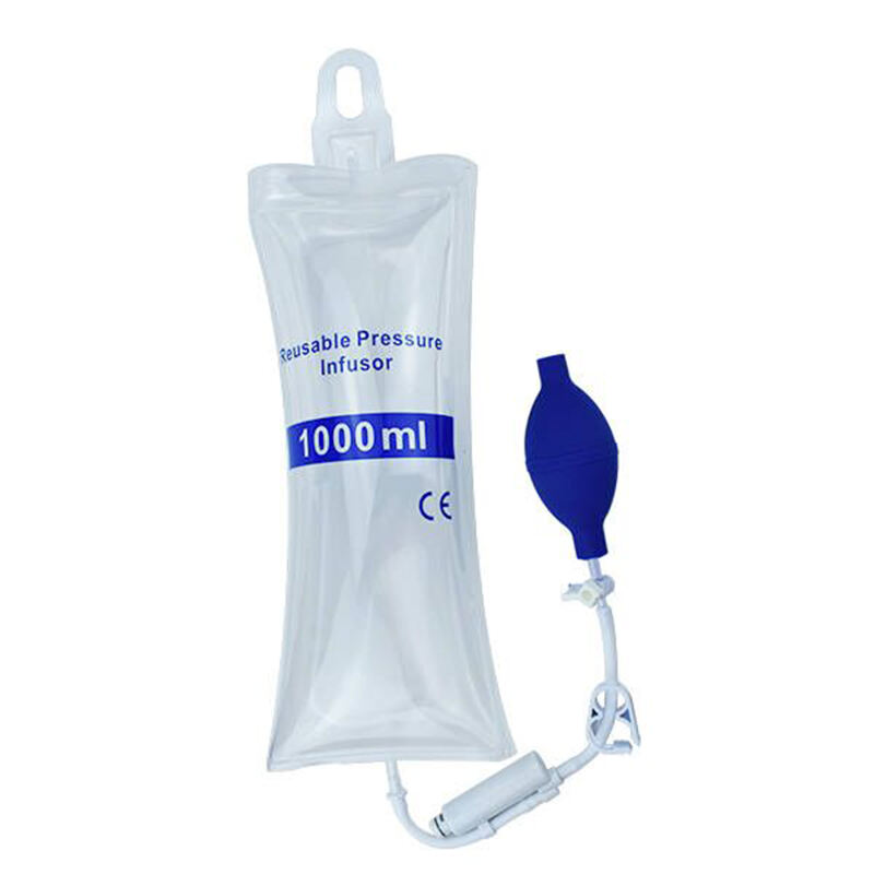 Trykinfusionspose, 500ml / 1000ml / 3000ml væskemanchet med pumpe og skærm, trykinfusionspose til hurtig infusion af blod og væske, intravenøs væskeindføringspose, ingen lækage
