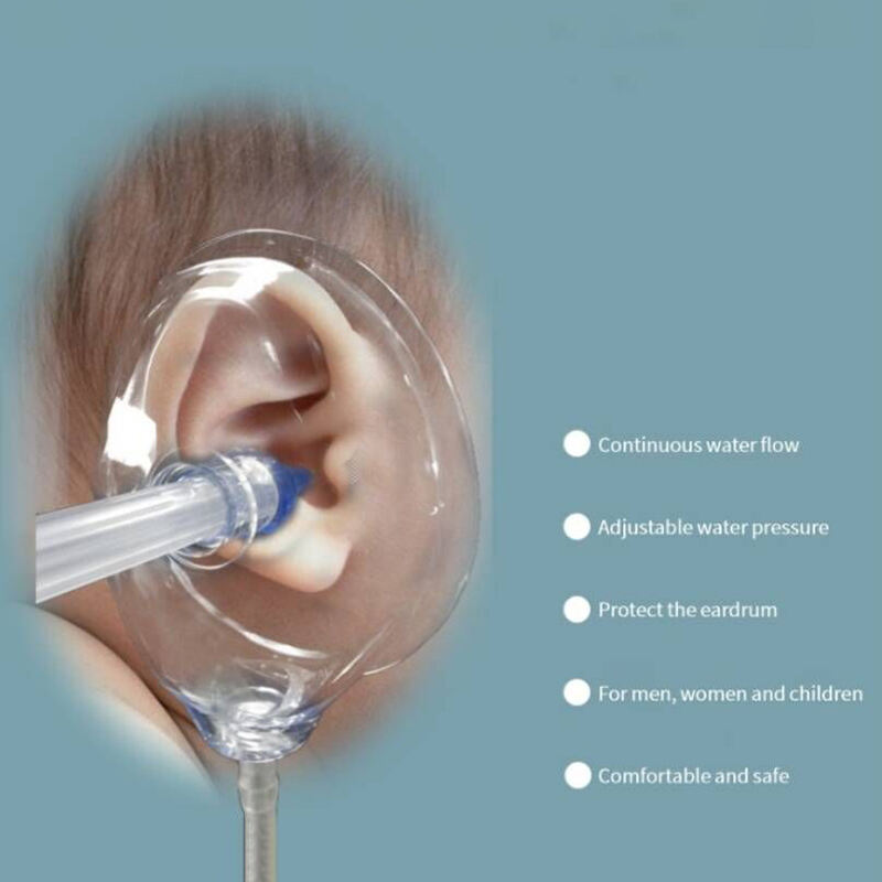 ที่ล้างหูสำหรับทำความสะอาดหูและชลประทาน Ear Flush Flusher ทำความสะอาดหู ล้างอย่างปลอดภัยและมีประสิทธิภาพ วิธีล้างง่าย แว็กซ์สร้างหู, ที่ครอบหู 6 เคล็ดลับหู