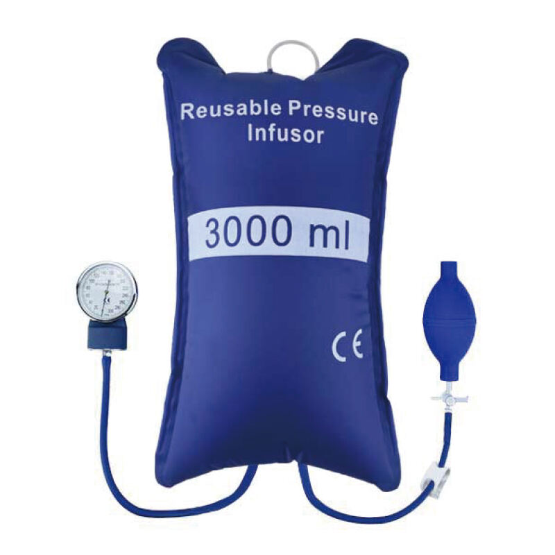 Pungă de perfuzie cu presiune -500ml/1000ml/3000ml pentru perfuzie rapidă de sânge și lichid, perfuzie cu coloană de afișare a presiunii/manometru aneriod pentru urgență spitalicească