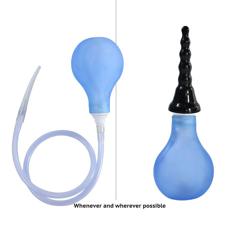 Bộ dụng cụ bóng đèn Enema dành cho phụ nữ và nam giới, Vòi sen thân mật dành cho nữ, Bóng đèn thụt rửa hậu môn với 5 vòi phun có thể thay thế & Ống silicon 27.56 inch, BPA & Phthalates trong suốt