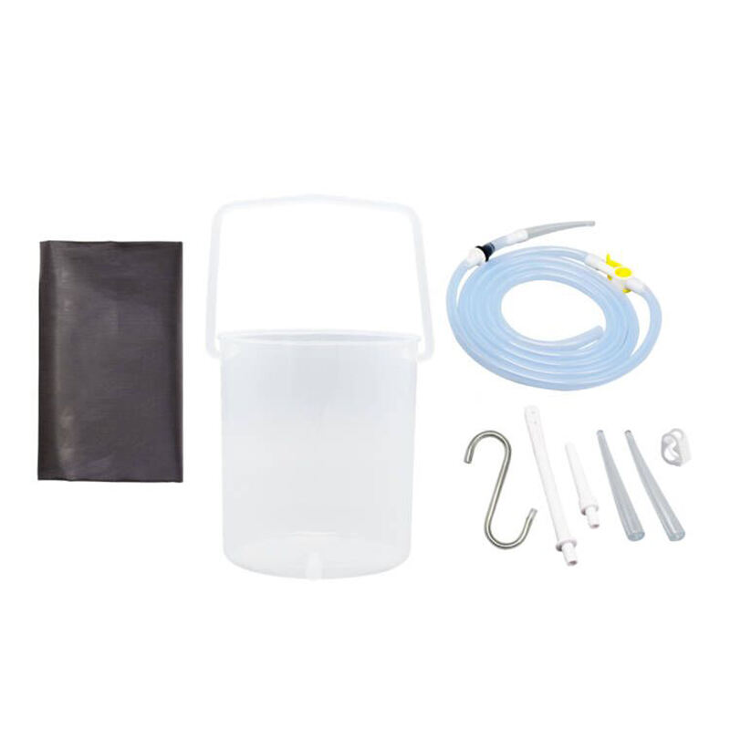 Kit de balde de enema grande, kit de enema anti-refluxo para homens e mulheres, limpeza de cólon, desintoxicação, 2 quartos de capacidade, 5 pontas, kit de enema