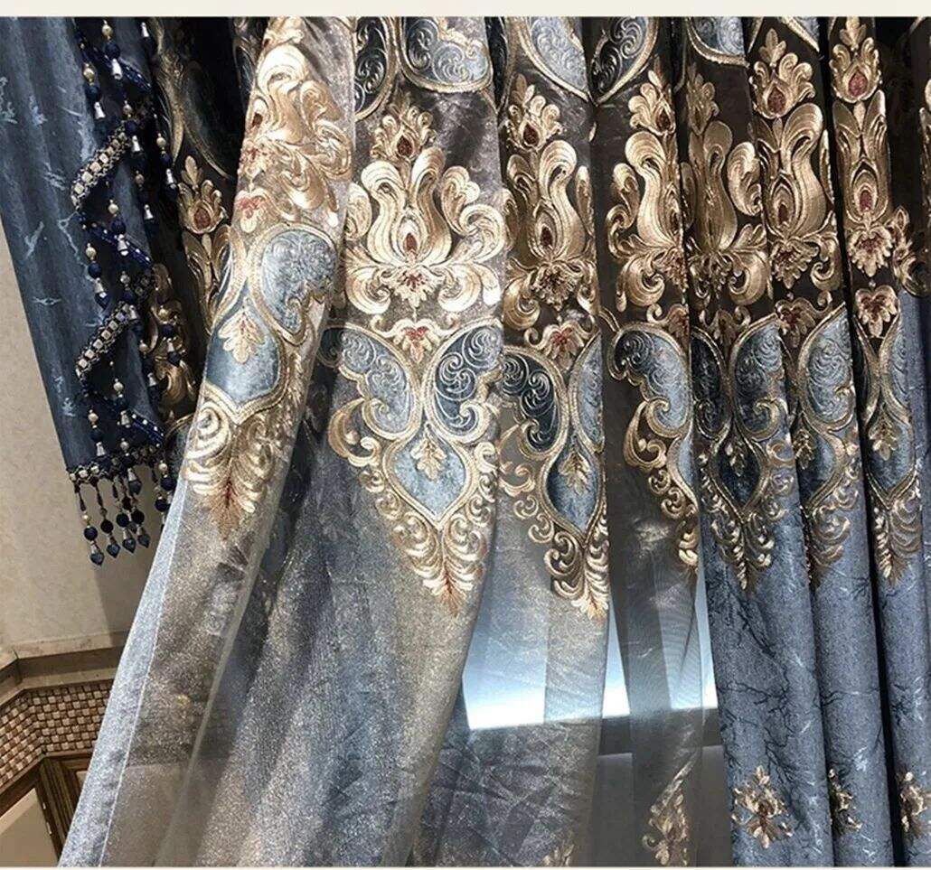 Foulola: X-2021 Series High Grade Embroidery Curtain with Sheers factory