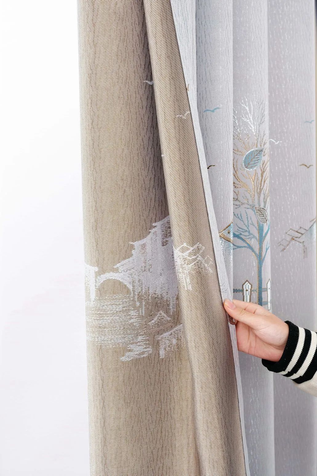 Foulola News:2.8/3.2m Width Jacquard Blackout Curtain 2201Series supplier