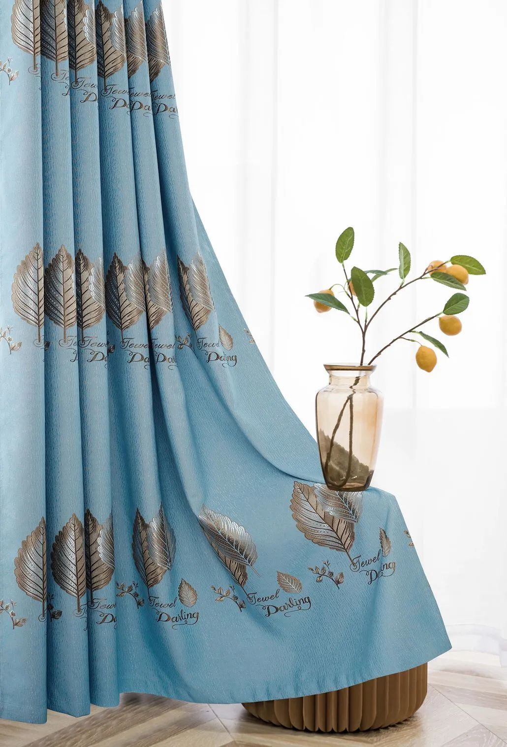 Foulola News:2.8/3.2m Width Jacquard Blackout Curtain 2201Series details