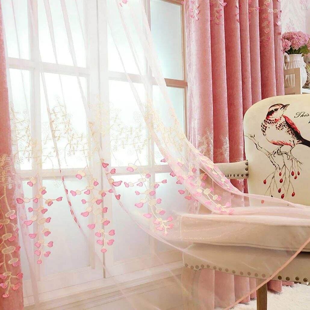 Foulola: X-2021 Series High Grade Embroidery Curtain with Sheers manufacture