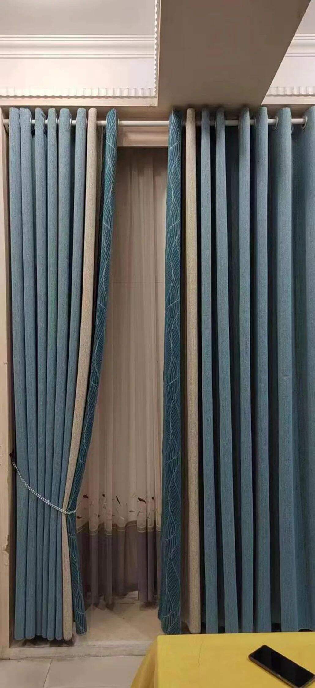 Foulola News: 3.4m Height Mix Style Weaving Luxury Curtain details