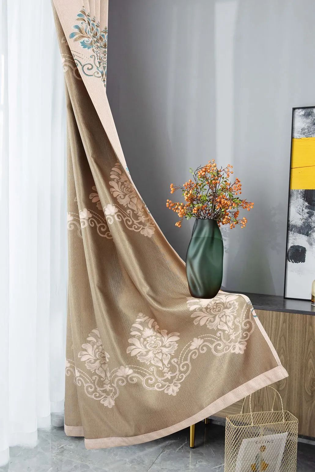 Foulola News:2.8/3.2m Width Jacquard Blackout Curtain 2201Series manufacture