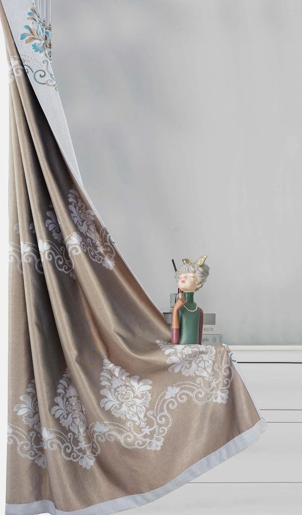Foulola News:2.8/3.2m Width Jacquard Blackout Curtain 2201Series details