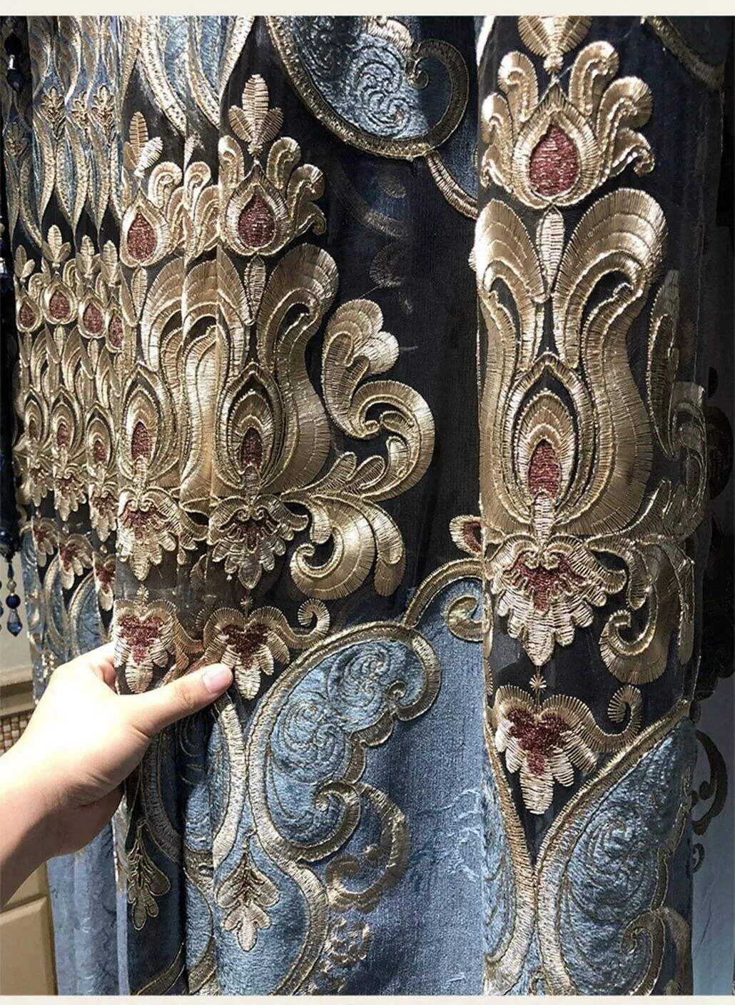 Foulola: X-2021 Series High Grade Embroidery Curtain with Sheers manufacture