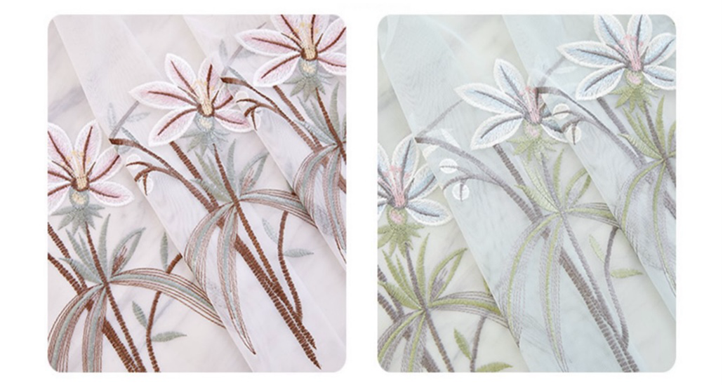 Foulola: X-2021 Series High Grade Embroidery Curtain with Sheers factory