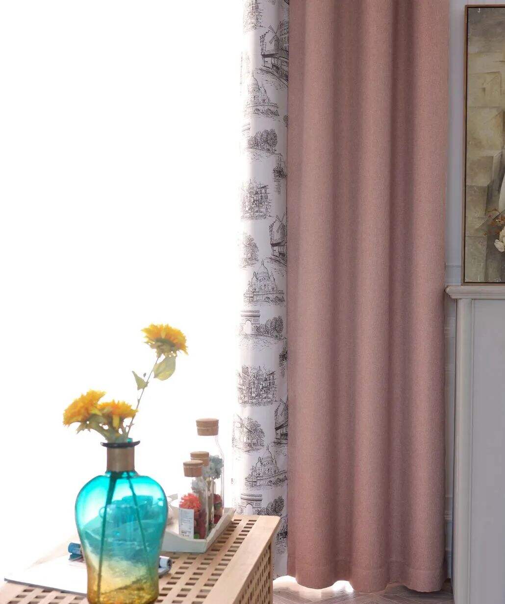 Foulola News:One Side Pure Linen,One Side Top Printed details