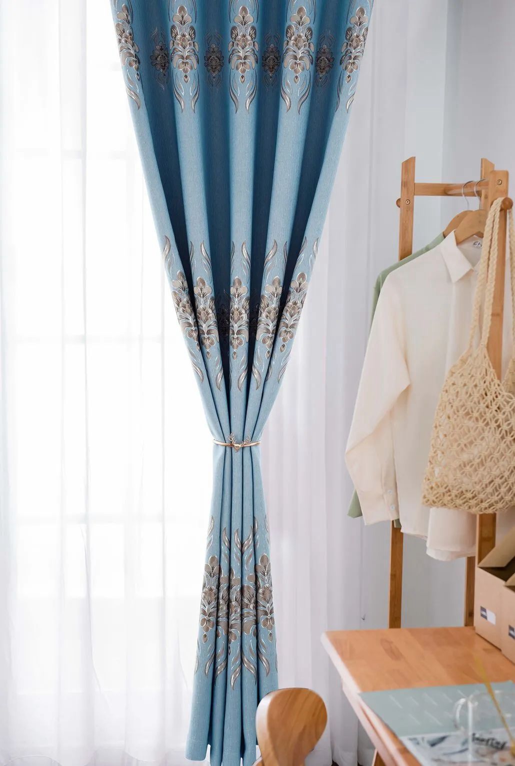 Foulola News:2.8/3.2m Width Jacquard Blackout Curtain 2201Series details