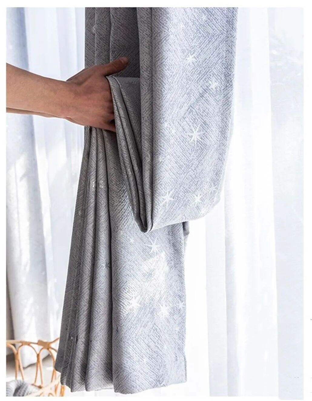 Foulola: Linen Style Polyester Brushed Jacquard Curtain details