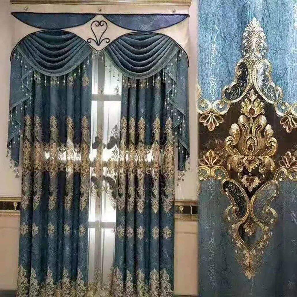 Foulola: X-2021 Series High Grade Embroidery Curtain with Sheers manufacture