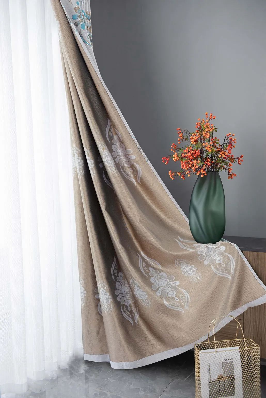 Foulola News:2.8/3.2m Width Jacquard Blackout Curtain 2201Series supplier