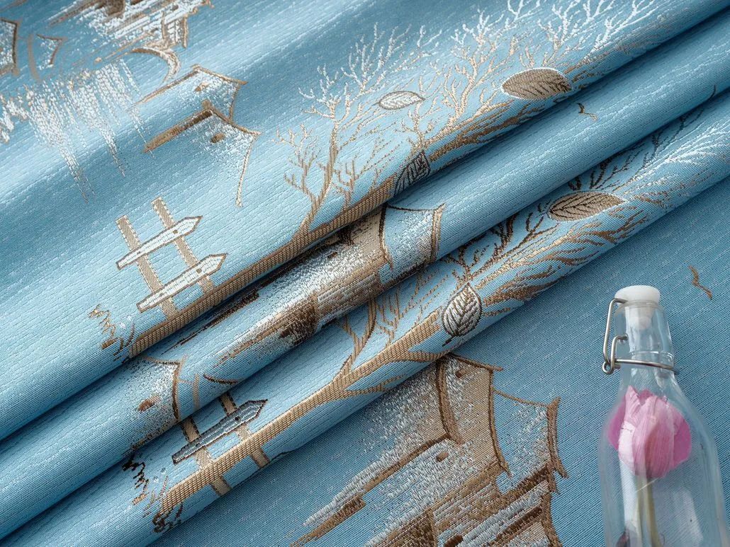 Foulola News:2.8/3.2m Width Jacquard Blackout Curtain 2201Series details