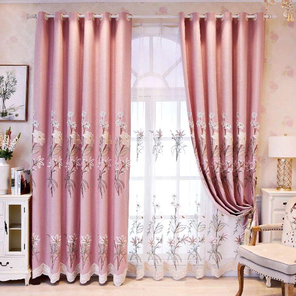 Foulola: X-2021 Series High Grade Embroidery Curtain with Sheers supplier