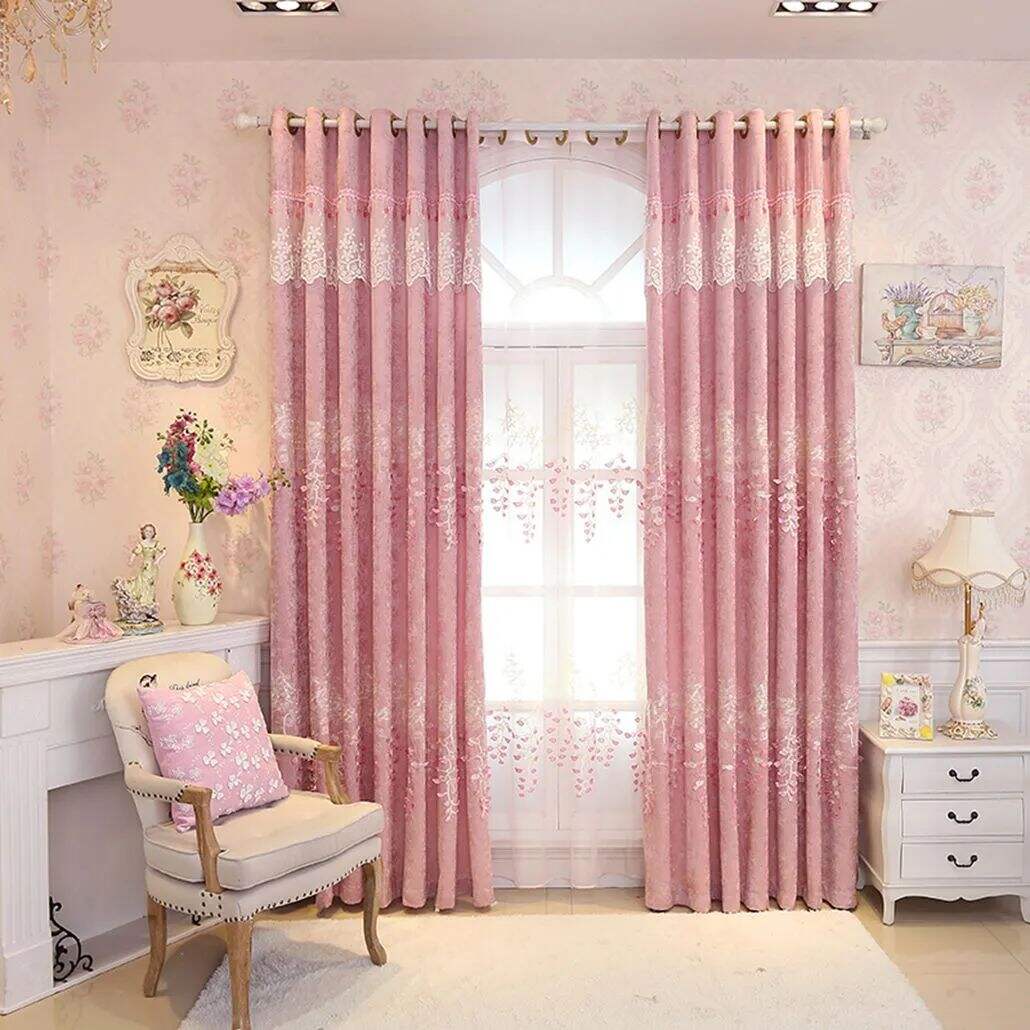 Foulola: X-2021 Series High Grade Embroidery Curtain with Sheers factory