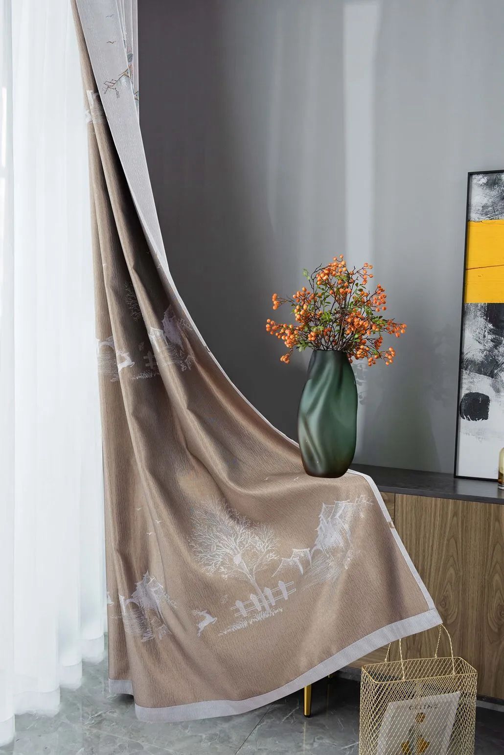 Foulola News:2.8/3.2m Width Jacquard Blackout Curtain 2201Series supplier