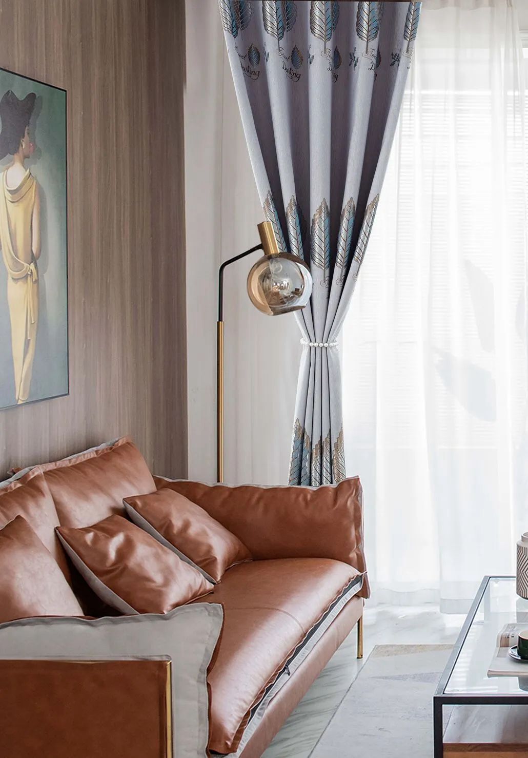 Foulola News:2.8/3.2m Width Jacquard Blackout Curtain 2201Series details