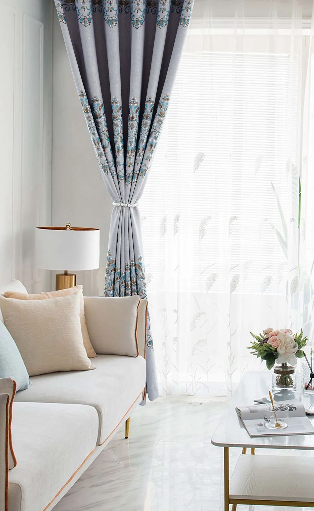 Foulola News:2.8/3.2m Width Jacquard Blackout Curtain 2201Series details
