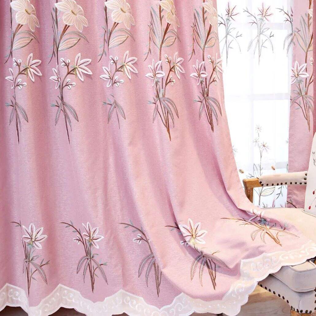 Foulola: X-2021 Series High Grade Embroidery Curtain with Sheers supplier
