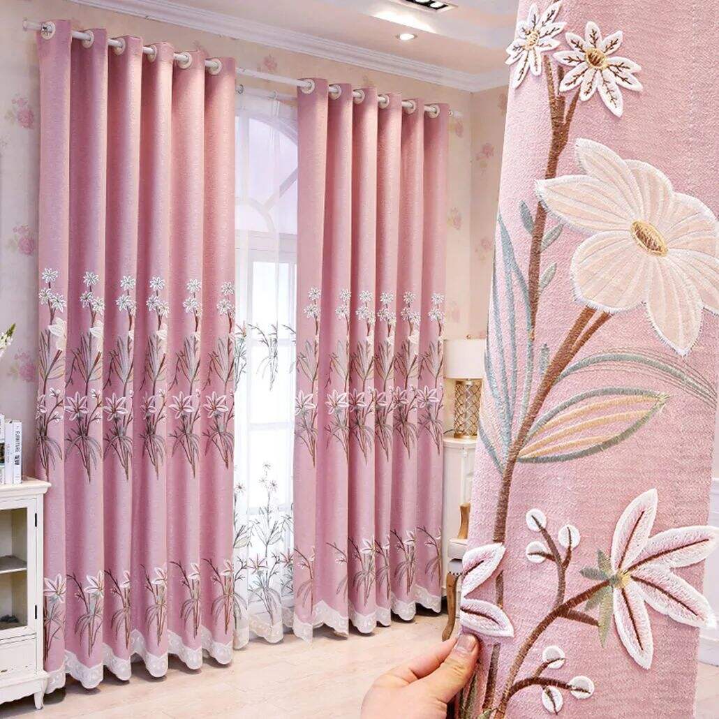 Foulola: X-2021 Series High Grade Embroidery Curtain with Sheers supplier
