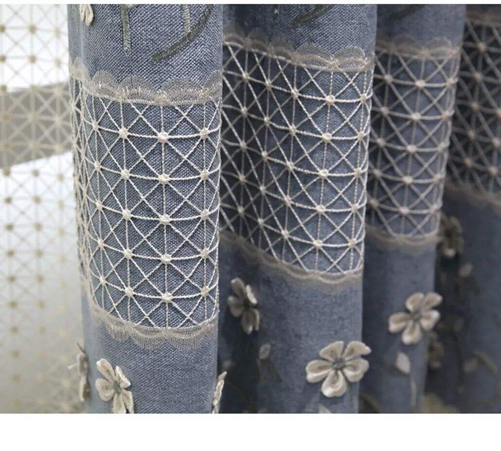 Foulola: X-2021 Series High Grade Embroidery Curtain with Sheers factory