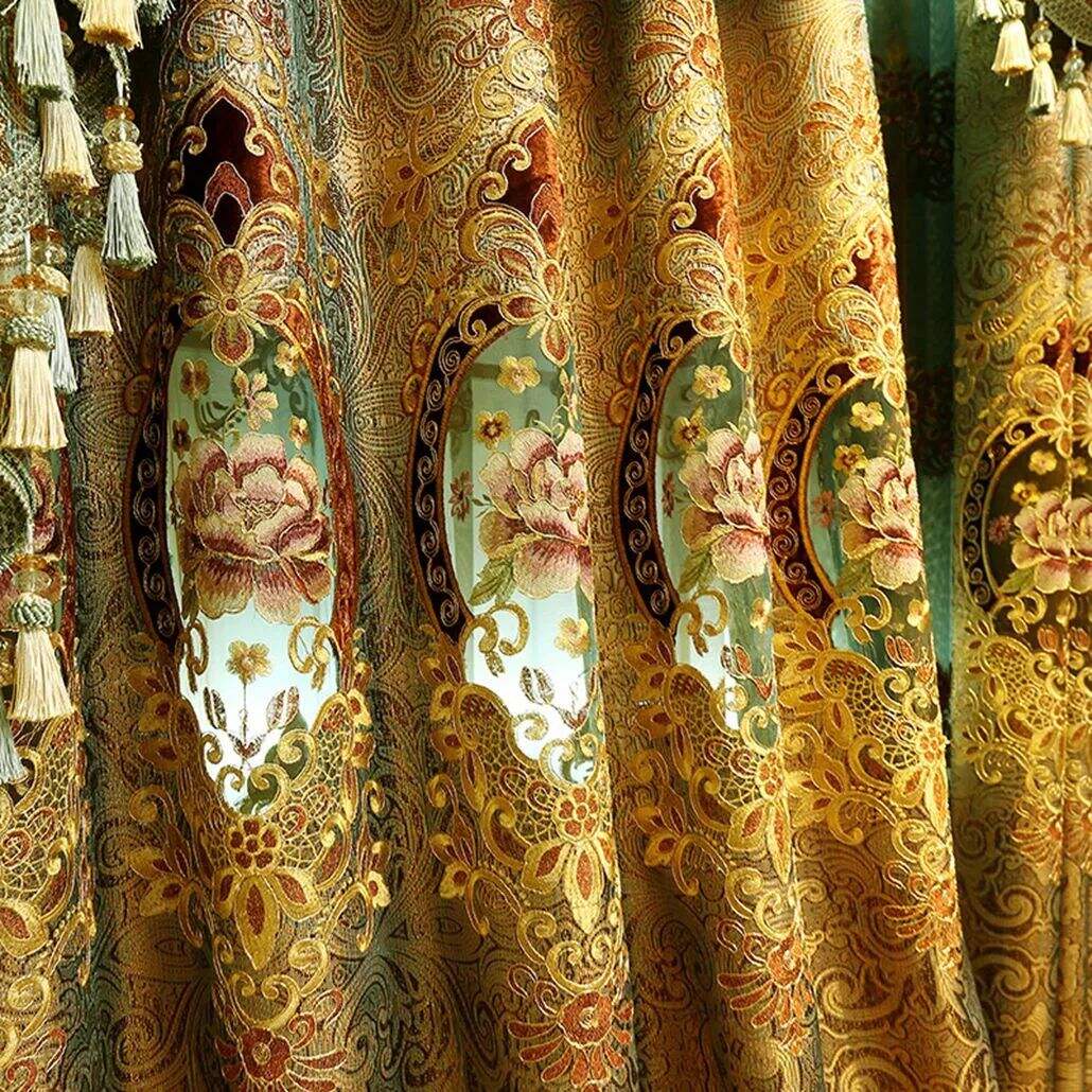 Foulola: X-2021 Series High Grade Embroidery Curtain with Sheers supplier