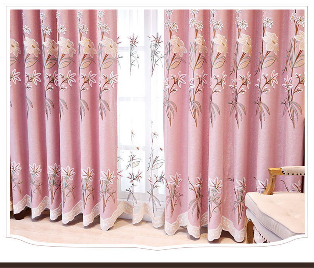 Foulola: X-2021 Series High Grade Embroidery Curtain with Sheers details