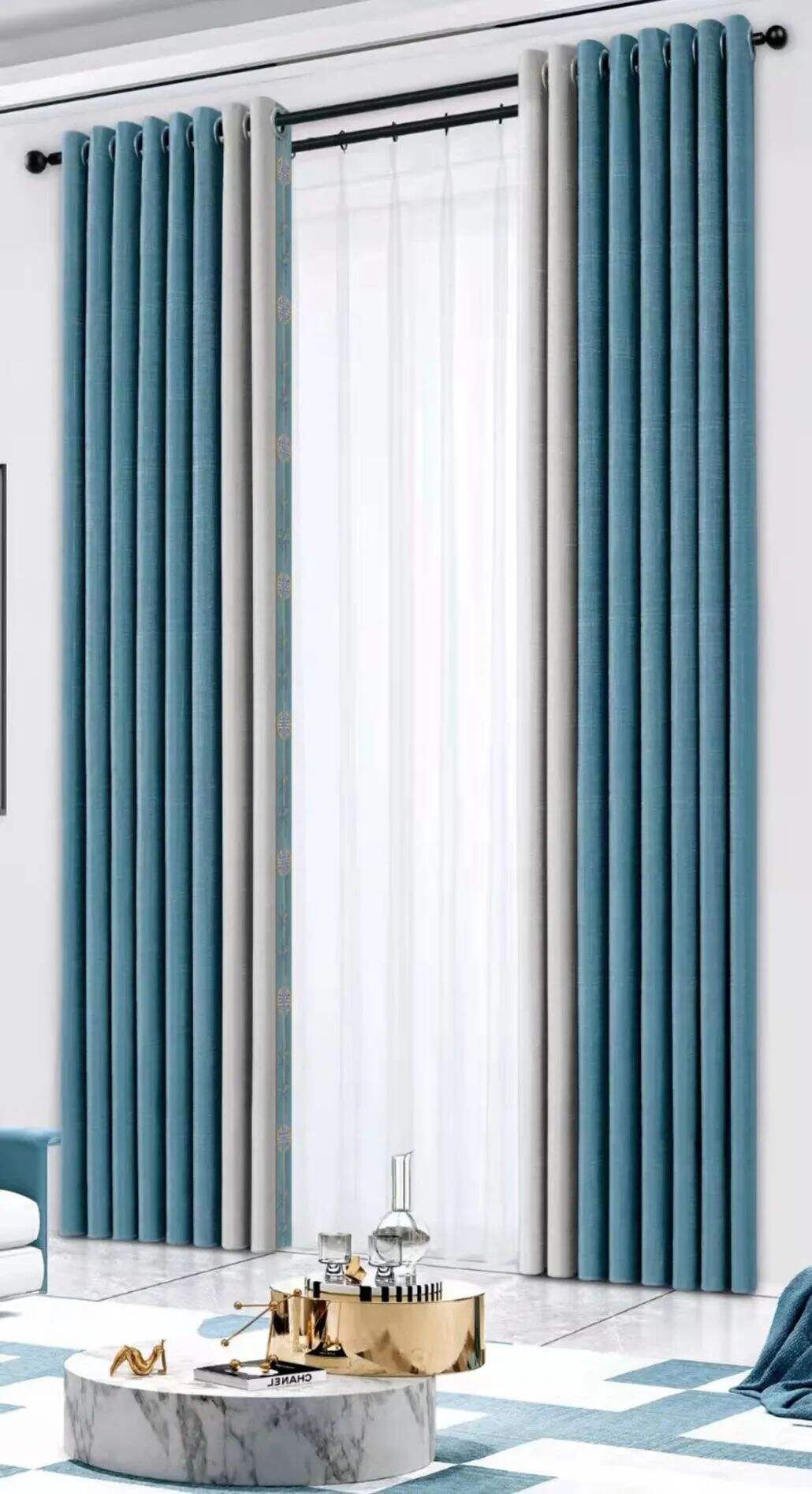 Foulola News: 3.4m Height Mix Style Weaving Luxury Curtain manufacture