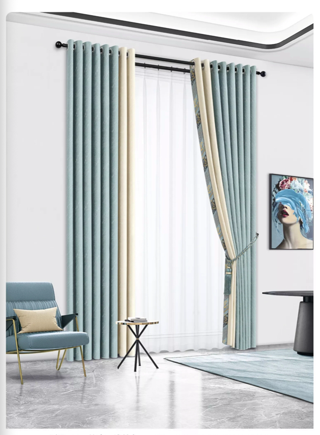 Foulola News: 3.4m Height Mix Style Weaving Luxury Curtain factory