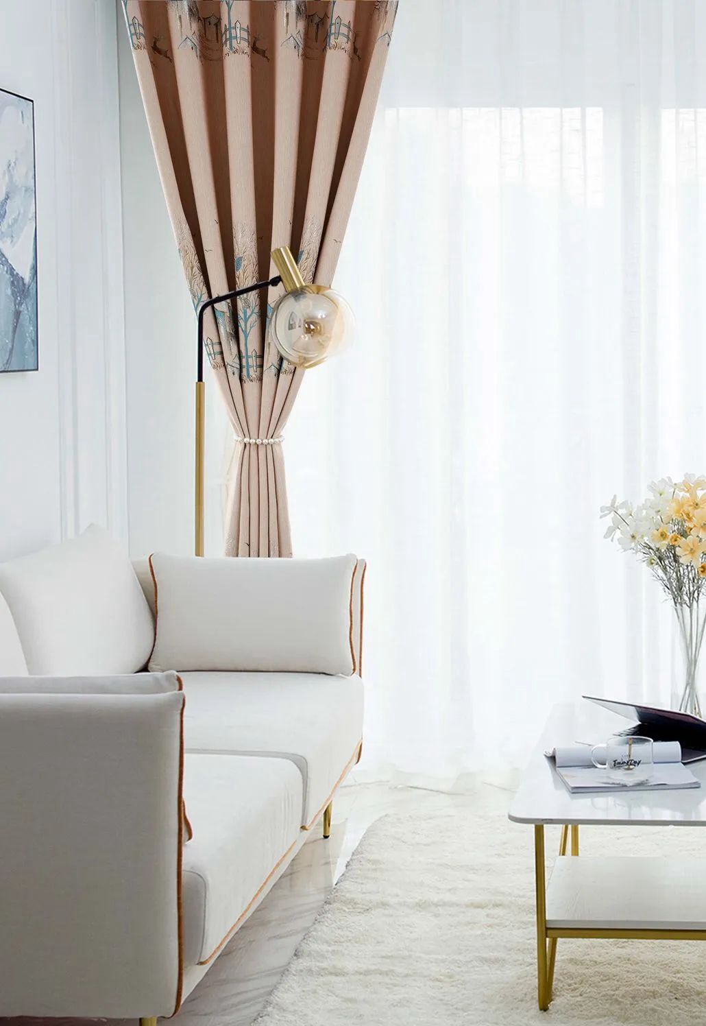 Foulola News:2.8/3.2m Width Jacquard Blackout Curtain 2201Series details