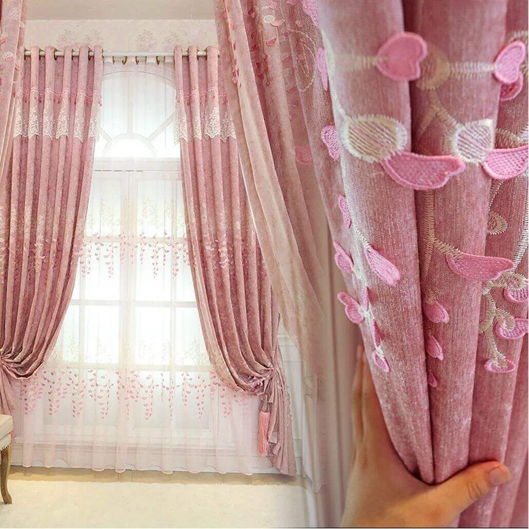 Foulola: X-2021 Series High Grade Embroidery Curtain with Sheers factory